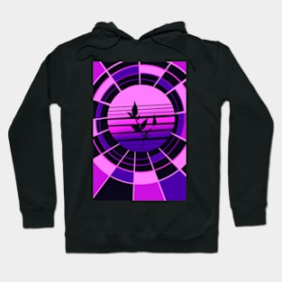 Neon 80s Retro Geometric Shapes With Flower Hoodie